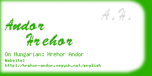 andor hrehor business card